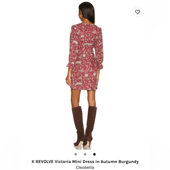 Revolve | X Revolve Victoria Mini Dress in Autumn Burgundy - Cleobella -Size XS - Picture 2 of 5